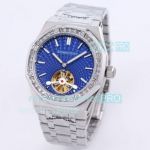 Replica Audemars Piguet Royal Oak Tourbillon Watch 41MM Blue Dial Diamond Bezel